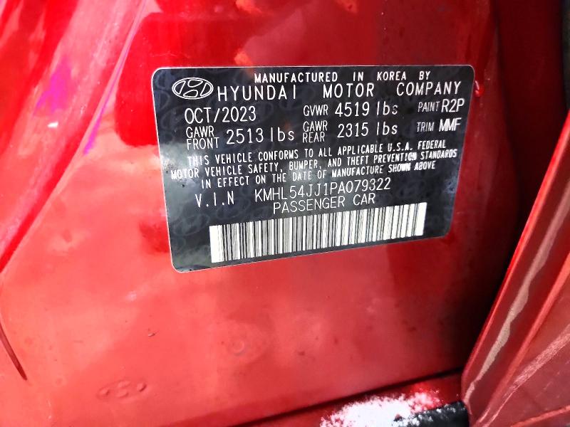 Aukcja sprzedaży 2023 Hyundai Sonata Hybrid, vin: KMHL54JJ1PA079322, numer aukcji: 76441235