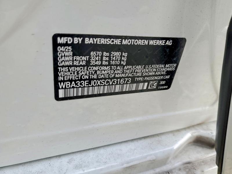 Продаж на аукціоні авто 2025 Bmw 760, vin: WBA33EJ0XSCV31673, номер лоту: 79227175