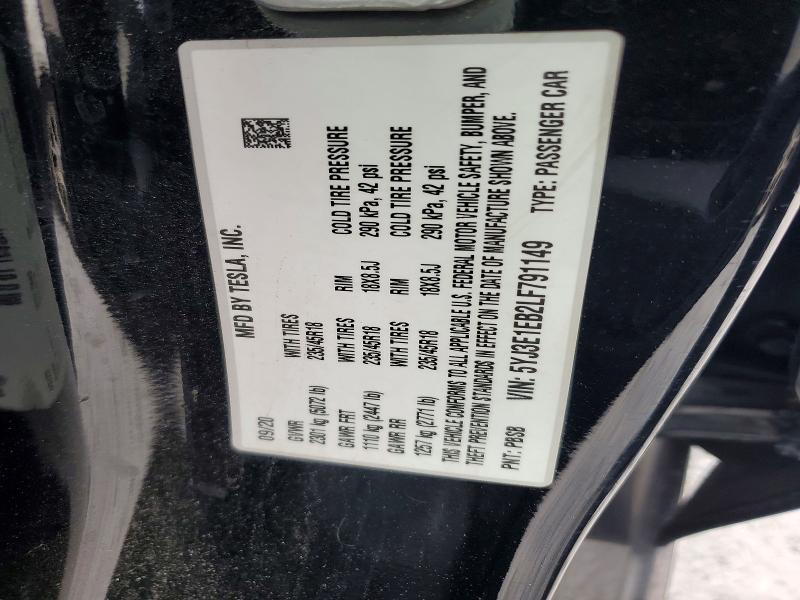 Aukcja sprzedaży 2020 Tesla Model 3, vin: 5YJ3E1EB2LF791149, numer aukcji: 76051805