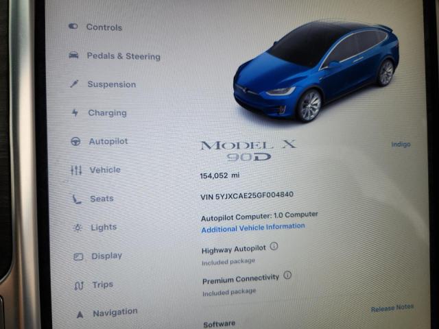 77684025 :رقم المزاد ، 5YJXCAE25GF004840 vin ، 2016 Tesla Model X مزاد بيع