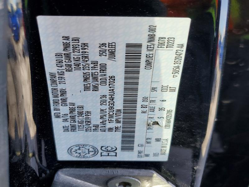 Aukcja sprzedaży 2017 Ford Escape, vin: 1FMCU9GD4HUA17026, numer aukcji: 77265085