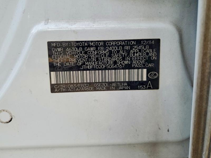 Продаж на аукціоні авто 2015 Lexus Is 250, vin: JTHBF1D20F5064767, номер лоту: 76392795