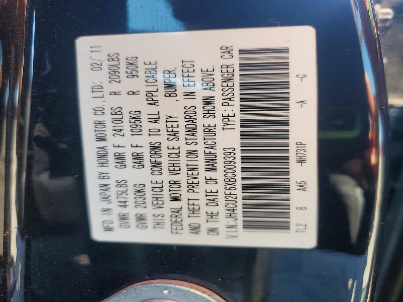 77564045 :رقم المزاد ، JH4CU2F6XBC009393 vin ، 2011 Acura Tsx مزاد بيع