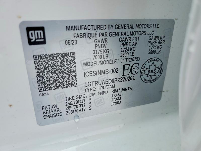 2023 Gmc Sierra მანქანა იყიდება აუქციონზე, vin: 1GTRUAED0PZ320261, აუქციონის ნომერი: 76443705