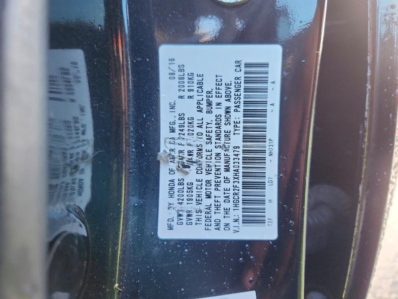 Продажа на аукционе авто 2017 Honda Accord, vin: 1HGCR2F3XHA033479, номер лота: 77898005