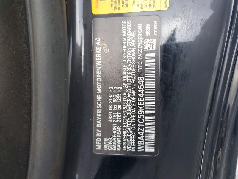 Продаж на аукціоні авто 2019 Bmw 430i, vin: WBA4Z1C59KEE44648, номер лоту: 78535735