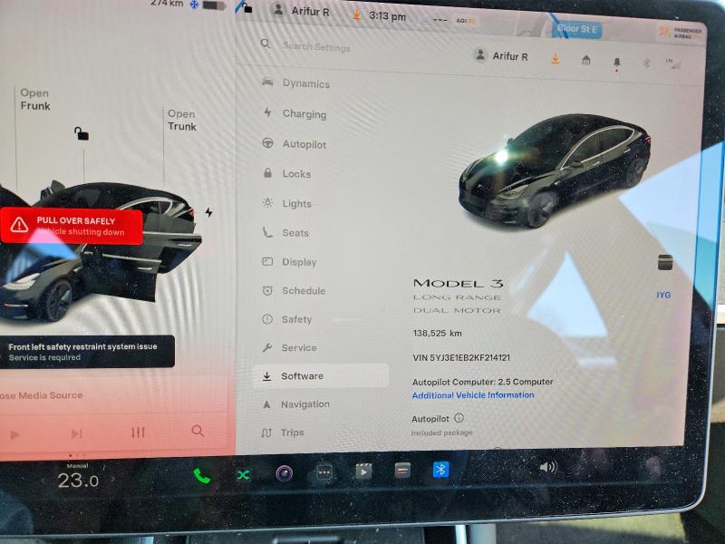 79271945 :رقم المزاد ، 5YJ3E1EB2KF214121 vin ، 2019 Tesla Model 3 مزاد بيع