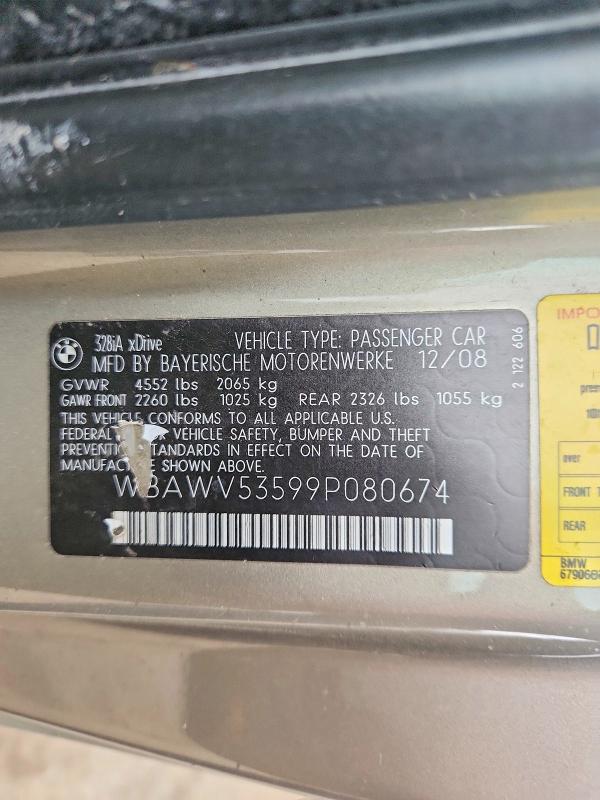 Продажа на аукционе авто 2009 Bmw 328, vin: WBAWV53599P080674, номер лота: 75998675