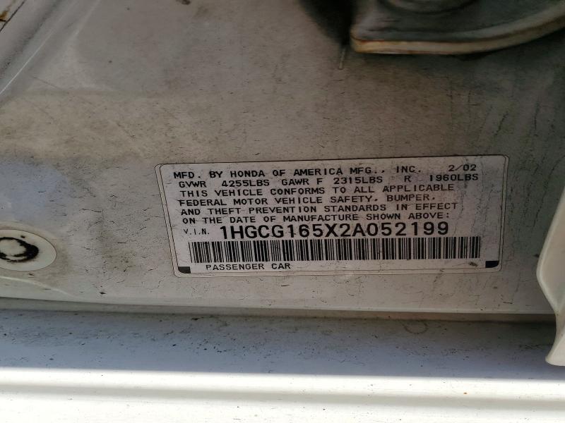 Продаж на аукціоні авто 2002 Honda Accord, vin: 1HGCG165X2A052199, номер лоту: 77796775