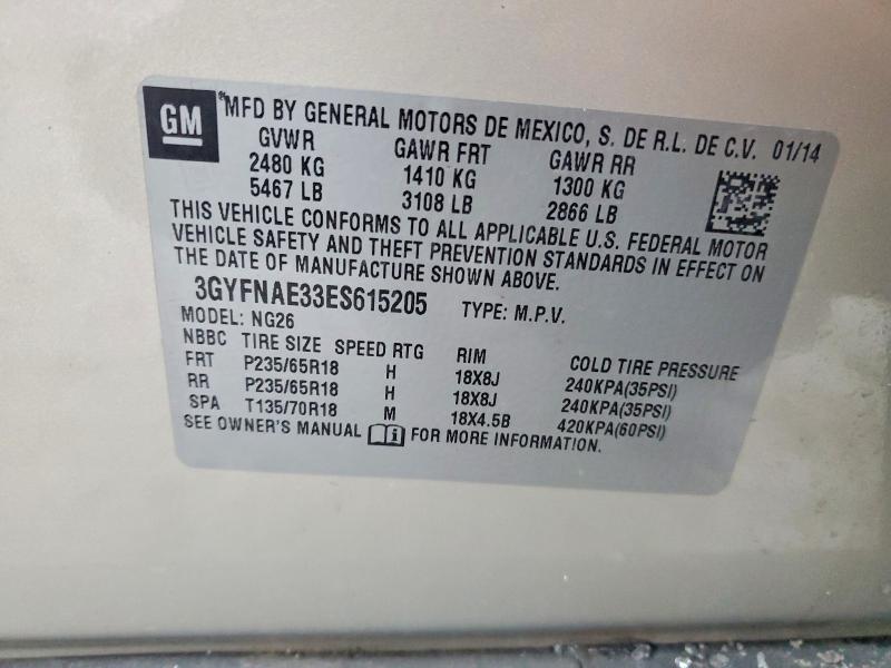 Aukcja sprzedaży 2014 Cadillac Srx, vin: 3GYFNAE33ES615205, numer aukcji: 78108065