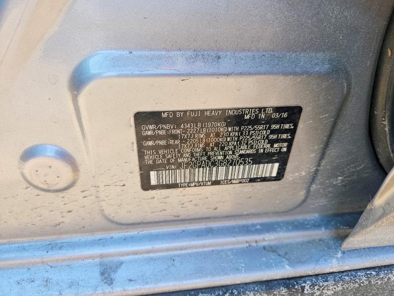 2016 Subaru Crosstrek მანქანა იყიდება აუქციონზე, vin: JF2GPADC3G8270535, აუქციონის ნომერი: 75904975