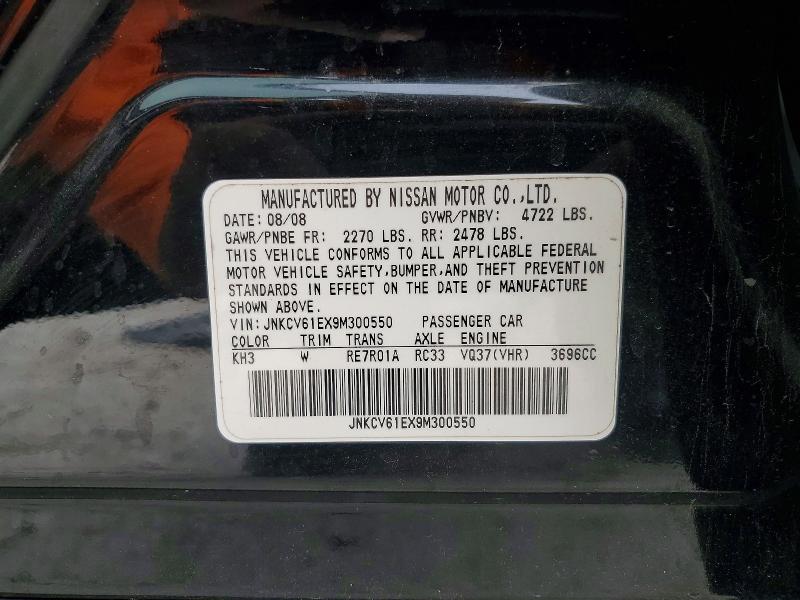 Aukcja sprzedaży 2009 Infiniti G37, vin: JNKCV61EX9M300550, numer aukcji: 76491255