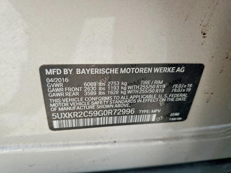 Aukcja sprzedaży 2016 Bmw X5, vin: 5UXKR2C59G0R72996, numer aukcji: 77571745