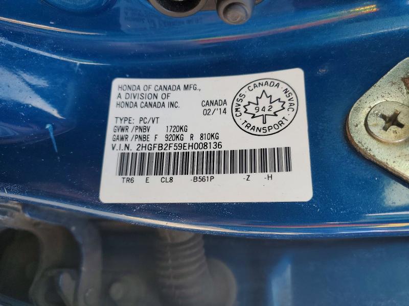 Aukcja sprzedaży 2014 Honda Civic, vin: 2HGFB2F59EH008136, numer aukcji: 78478905