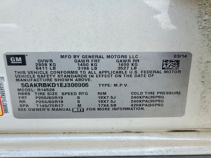 Продаж на аукціоні авто 2014 Buick Enclave, vin: 5GAKRBKD1EJ308906, номер лоту: 77949625