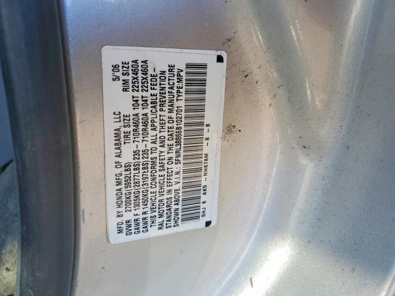 Aukcja sprzedaży 2006 Honda Odyssey, vin: 5FNRL38866B102701, numer aukcji: 76373985