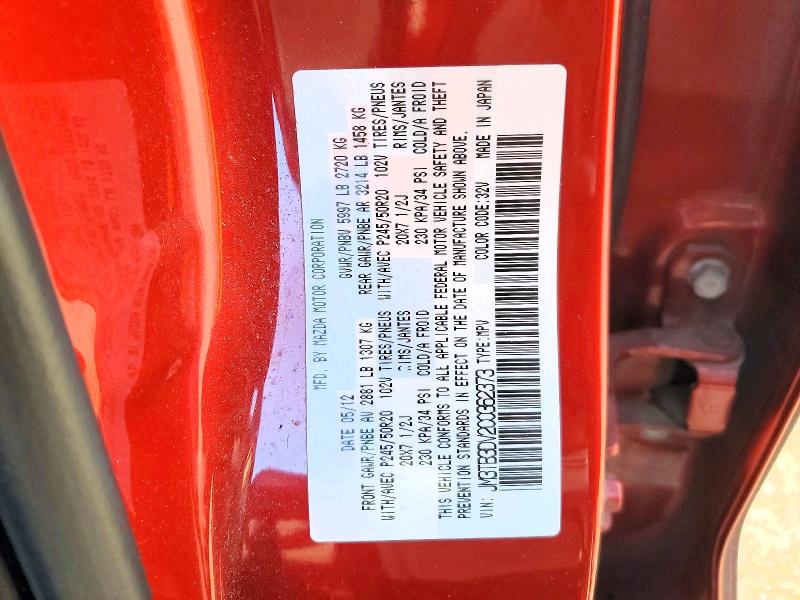 Продажа на аукционе авто 2012 Mazda Cx-9, vin: JM3TB3DV2C0362373, номер лота: 77440875