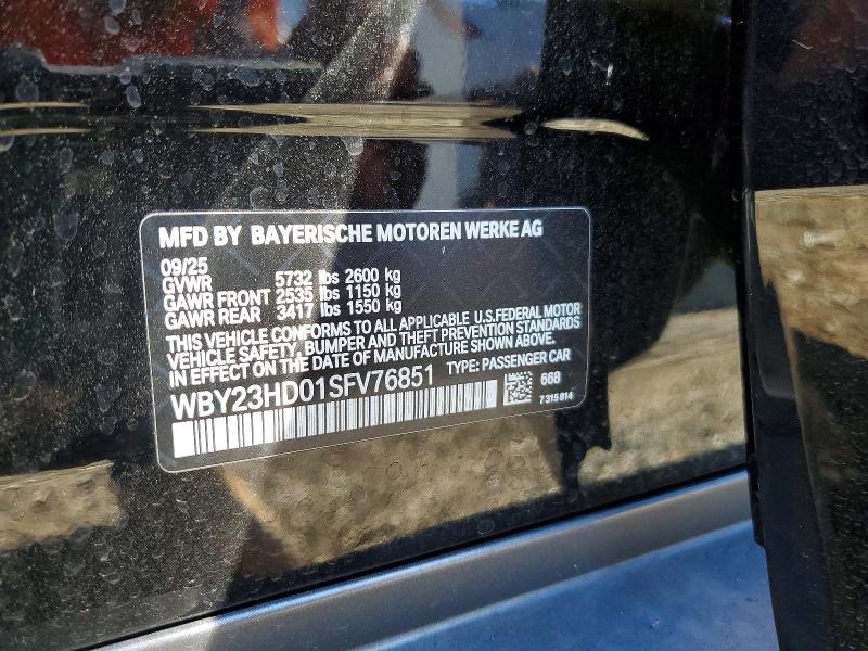 Aukcja sprzedaży 2025 Bmw I4, vin: WBY23HD01SFV76851, numer aukcji: 78920175