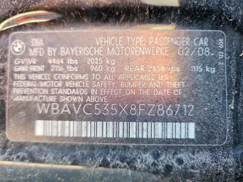 Aukcja sprzedaży 2008 Bmw 328, vin: WBAVC535X8FZ86712, numer aukcji: 76194385