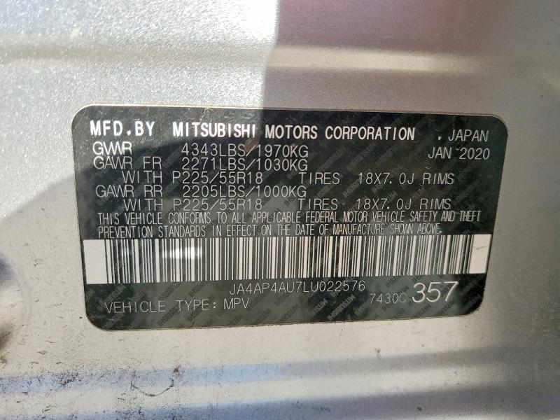 Продаж на аукціоні авто 2020 Mitsubishi Outlander Sport, vin: JA4AP4AU7LU022576, номер лоту: 76008345