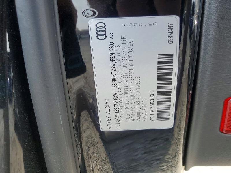 Aukcja sprzedaży 2021 Audi A6, vin: WAUE3AF25MN058378, numer aukcji: 78901275