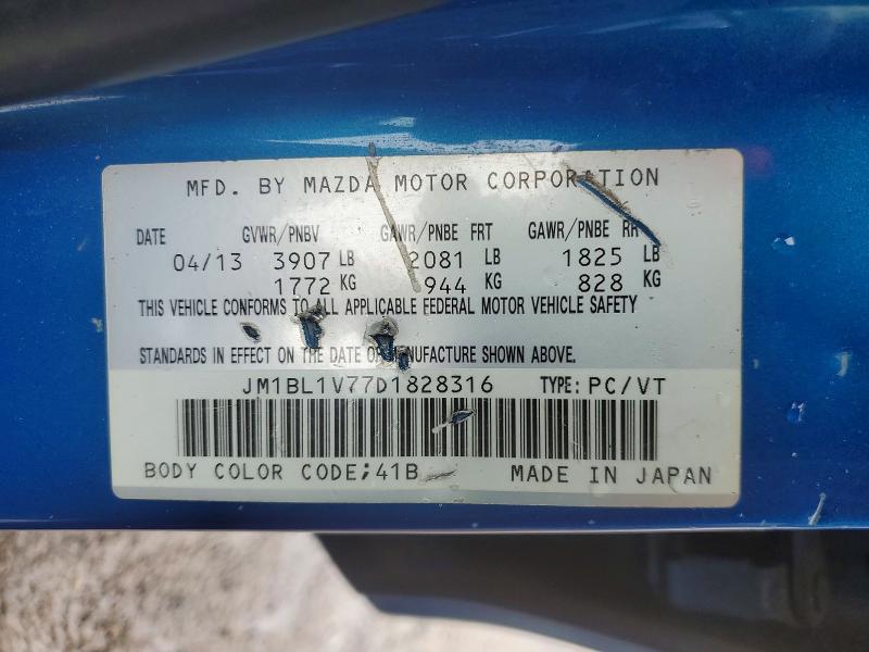Aukcja sprzedaży 2013 Mazda 3, vin: JM1BL1V77D1828316, numer aukcji: 76650465