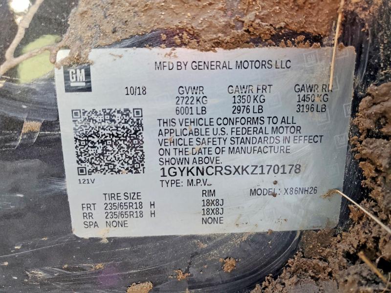 Aukcja sprzedaży 2019 Cadillac Xt5, vin: 1GYKNCRSXKZ170178, numer aukcji: 78457105