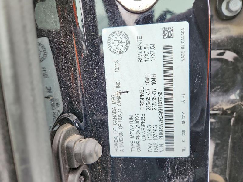 98777525 :رقم المزاد ، 2HKRW2H24KH107968 vin ، 2019 Honda Cr-v Lx مزاد بيع