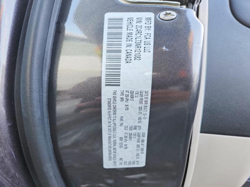 2022 Chrysler Pacifica მანქანა იყიდება აუქციონზე, vin: 2C4RC1L73NR121082, აუქციონის ნომერი: 76199375