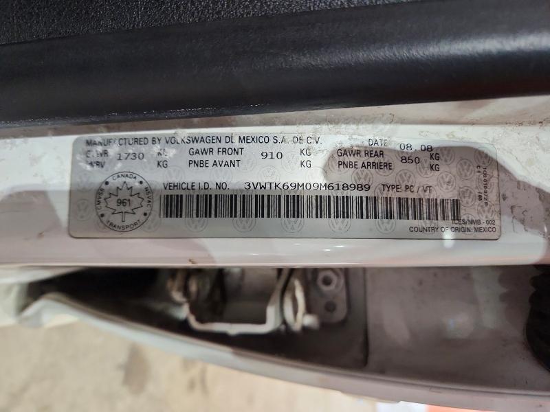 77739205 :رقم المزاد ، 3VWTK69M09M618989 vin ، 2009 Volkswagen City Jetta مزاد بيع