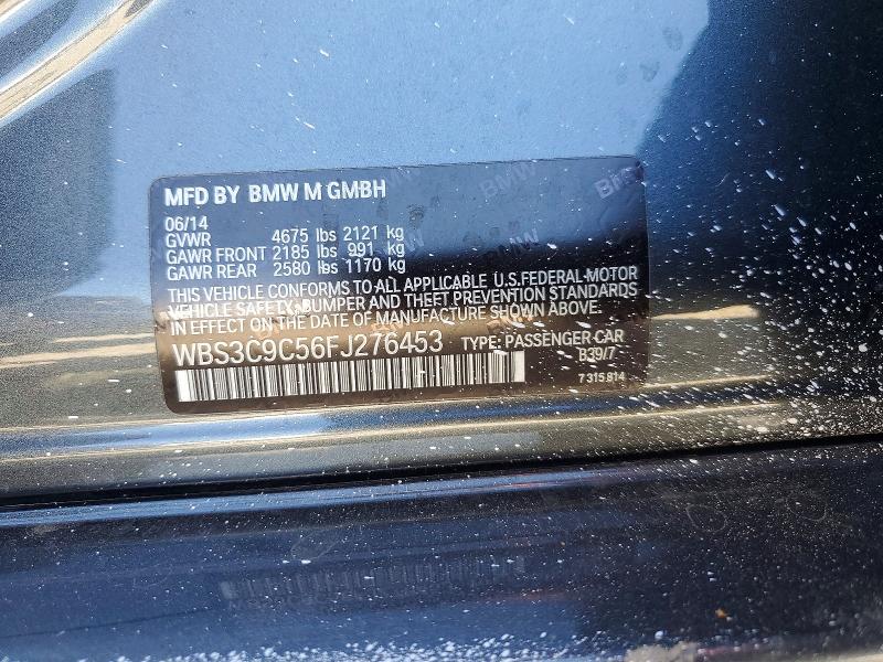 76635575 :رقم المزاد ، WBS3C9C56FJ276453 vin ، 2015 Bmw M3 مزاد بيع