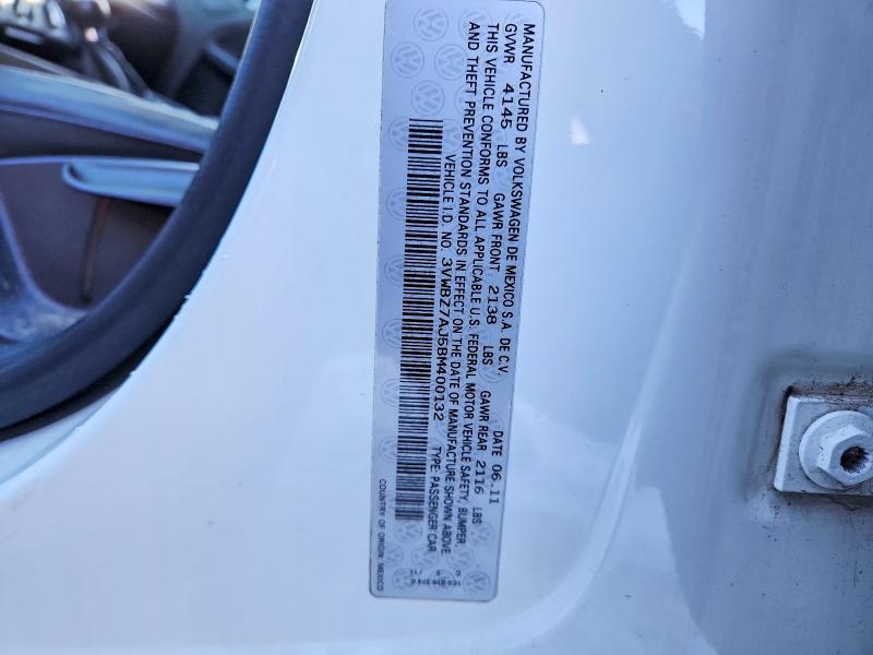 78778875 :رقم المزاد ، 3VWBZ7AJ5BM400132 vin ، 2011 Volkswagen Jetta مزاد بيع