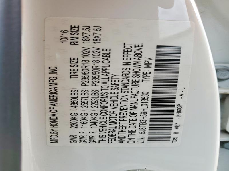 Продаж на аукціоні авто 2017 Acura Rdx, vin: 5J8TB3H59HL013530, номер лоту: 76710215