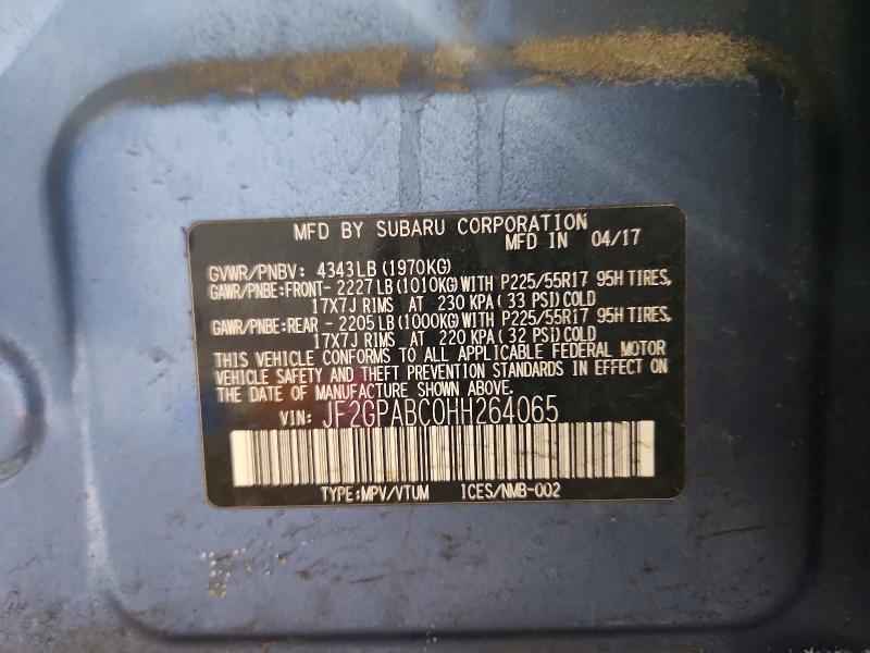 Продажа на аукционе авто 2017 Subaru Crosstrek, vin: JF2GPABC0HH264065, номер лота: 78481505