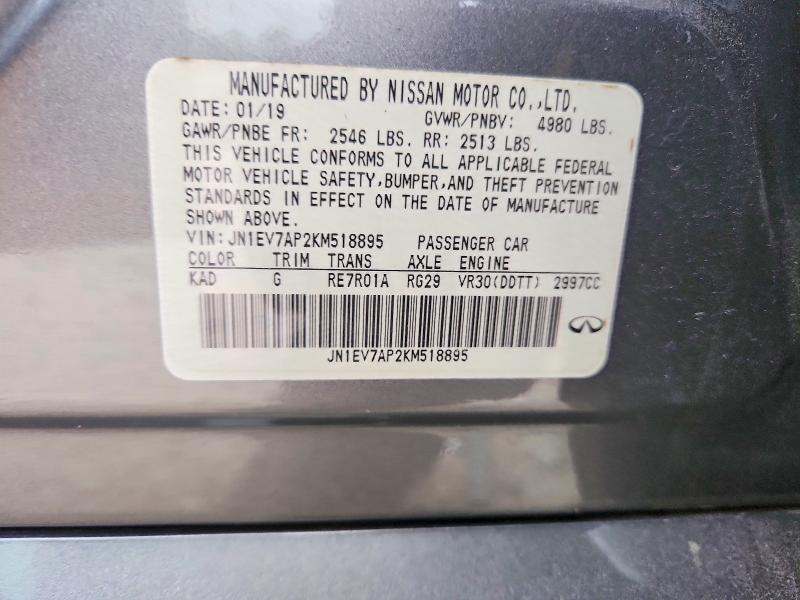Продажа на аукционе авто 2019 Infiniti Q50, vin: JN1EV7AP2KM518895, номер лота: 78758395