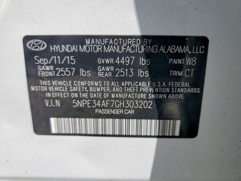 Aukcja sprzedaży 2016 Hyundai Sonata, vin: 5NPE34AF7GH303202, numer aukcji: 79475955