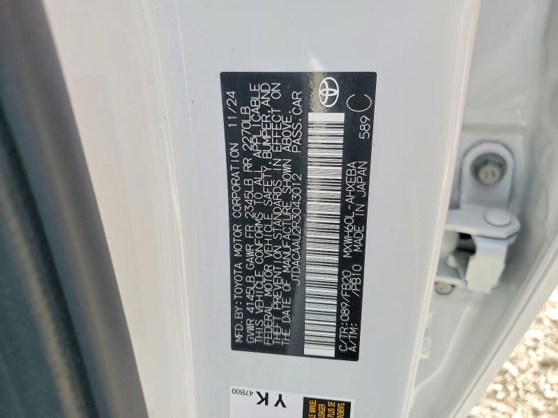77200525 :رقم المزاد ، JTDACAAU2R3043012 vin ، 2024 Toyota Prius مزاد بيع