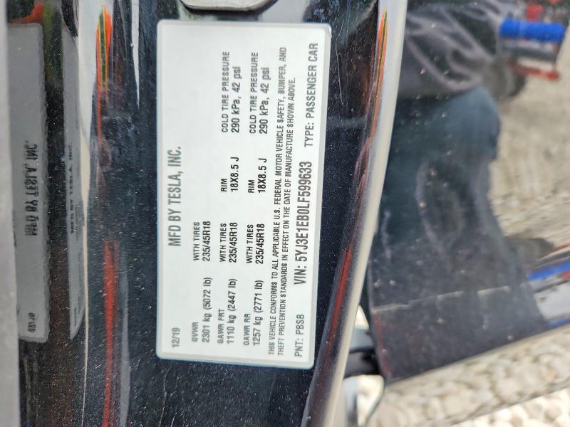 Aukcja sprzedaży 2020 Tesla Model 3, vin: 5YJ3E1EB0LF599633, numer aukcji: 78071785