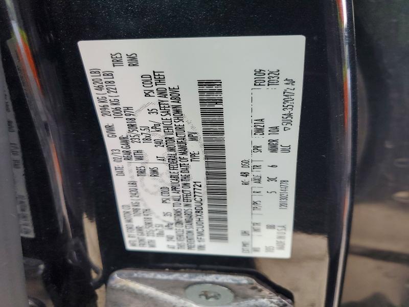 Продажа на аукционе авто 2013 Ford Escape, vin: 1FMCU0HX8DUC77721, номер лота: 76229525