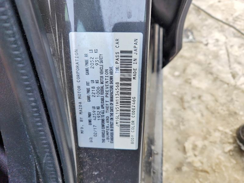 2017 Mazda 6 მანქანა იყიდება აუქციონზე, vin: JM1GL1V51H1134568, აუქციონის ნომერი: 78844135