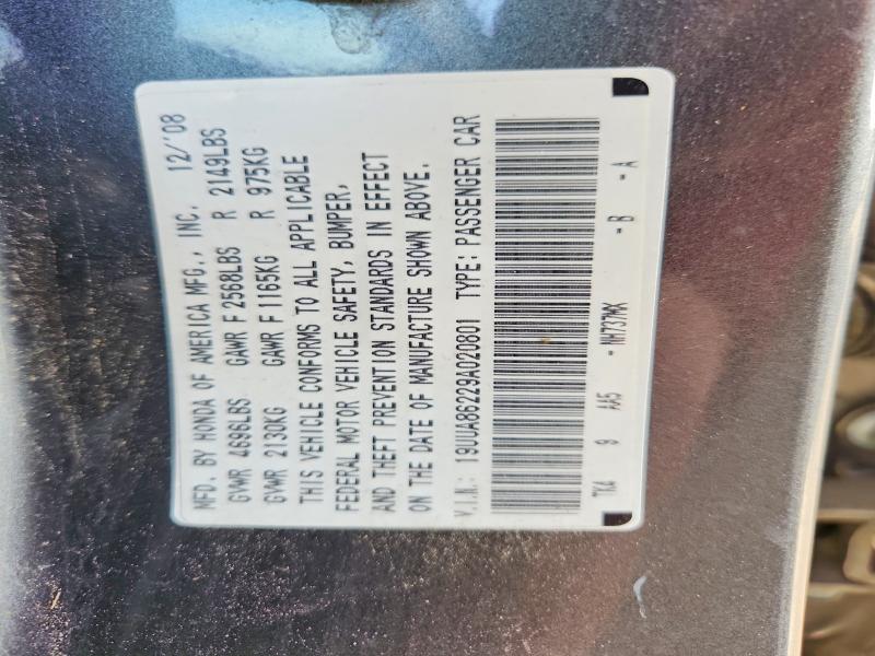 78631045 :رقم المزاد ، 19UUA86229A020801 vin ، 2009 Acura Tl مزاد بيع