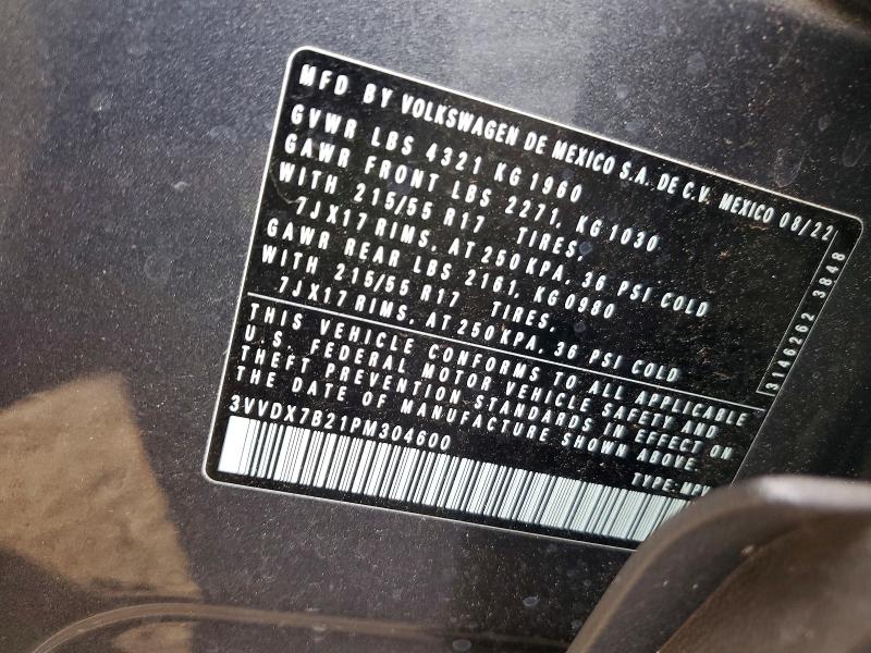 Продажа на аукционе авто 2023 Volkswagen Taos, vin: 3VVDX7B21PM304600, номер лота: 77176695
