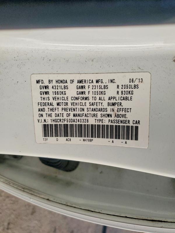 Aukcja sprzedaży 2013 Honda Accord, vin: 1HGCR2F50DA240328, numer aukcji: 76534245