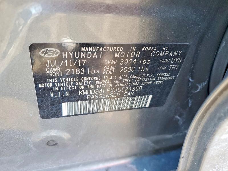 Aukcja sprzedaży 2018 Hyundai Elantra, vin: KMHD84LFXJU524358, numer aukcji: 75589355