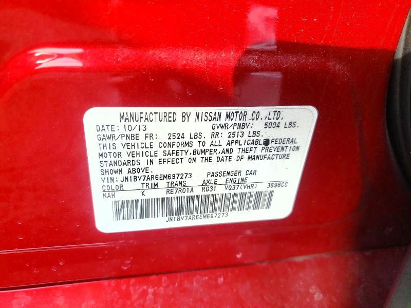 Aukcja sprzedaży 2014 Infiniti Q50, vin: JN1BV7AR6EM697273, numer aukcji: 76290495
