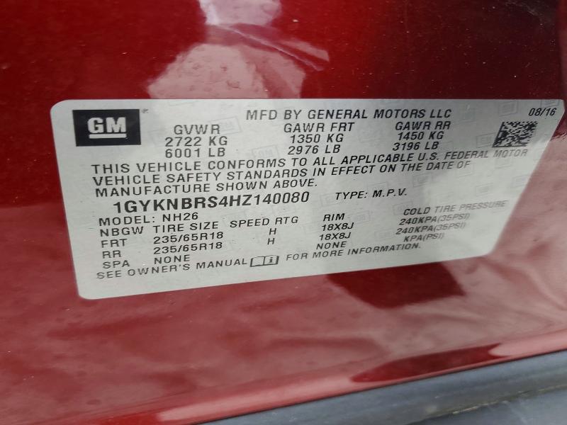 Продажа на аукционе авто 2017 Cadillac Xt5 Luxury, vin: 1GYKNBRS4HZ140080, номер лота: 75536005