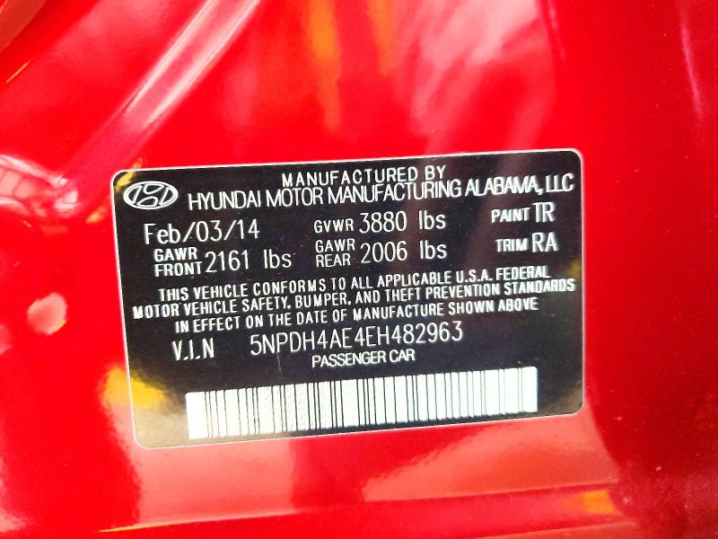 Продаж на аукціоні авто 2014 Hyundai Elantra, vin: 5NPDH4AE4EH482963, номер лоту: 75914625