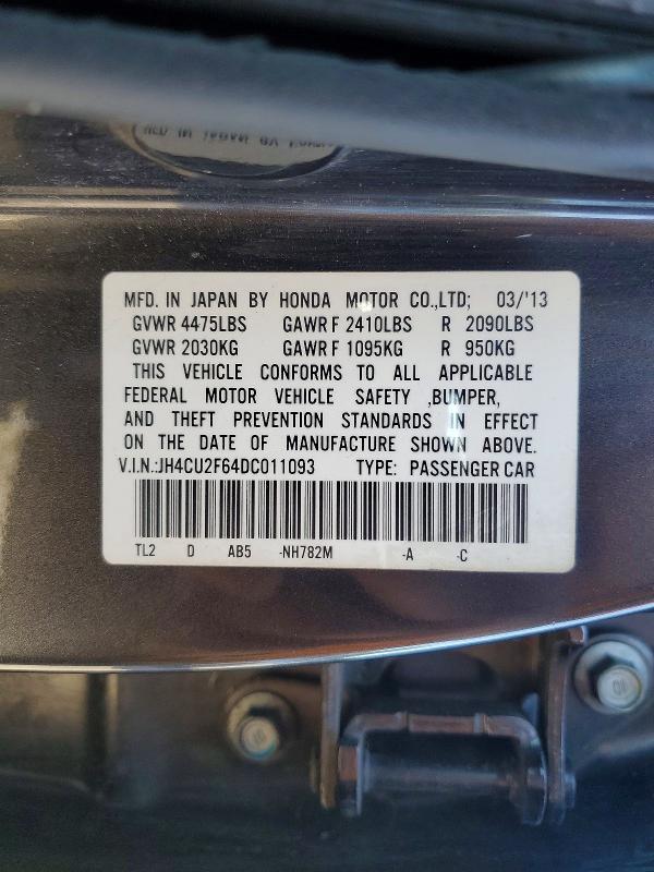2013 Acura Tsx მანქანა იყიდება აუქციონზე, vin: JH4CU2F64DC011093, აუქციონის ნომერი: 77434965