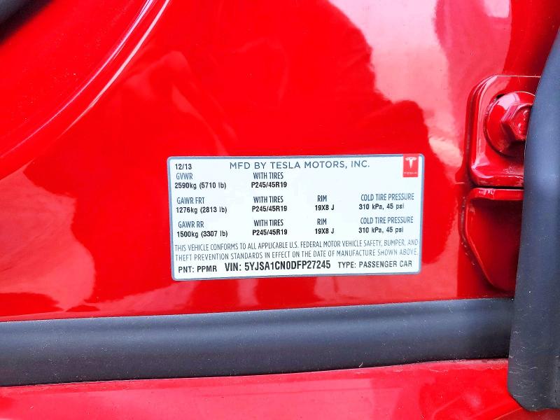 Продаж на аукціоні авто 2013 Tesla Model S, vin: 5YJSA1CN0DFP27245, номер лоту: 78243175