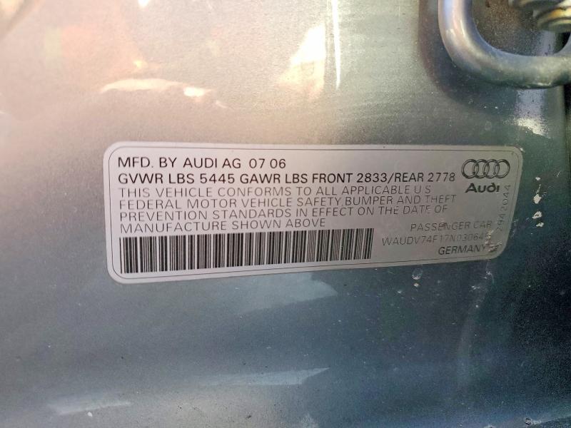 Продажа на аукционе авто 2007 Audi A6, vin: WAUDV74F17N030645, номер лота: 77227575